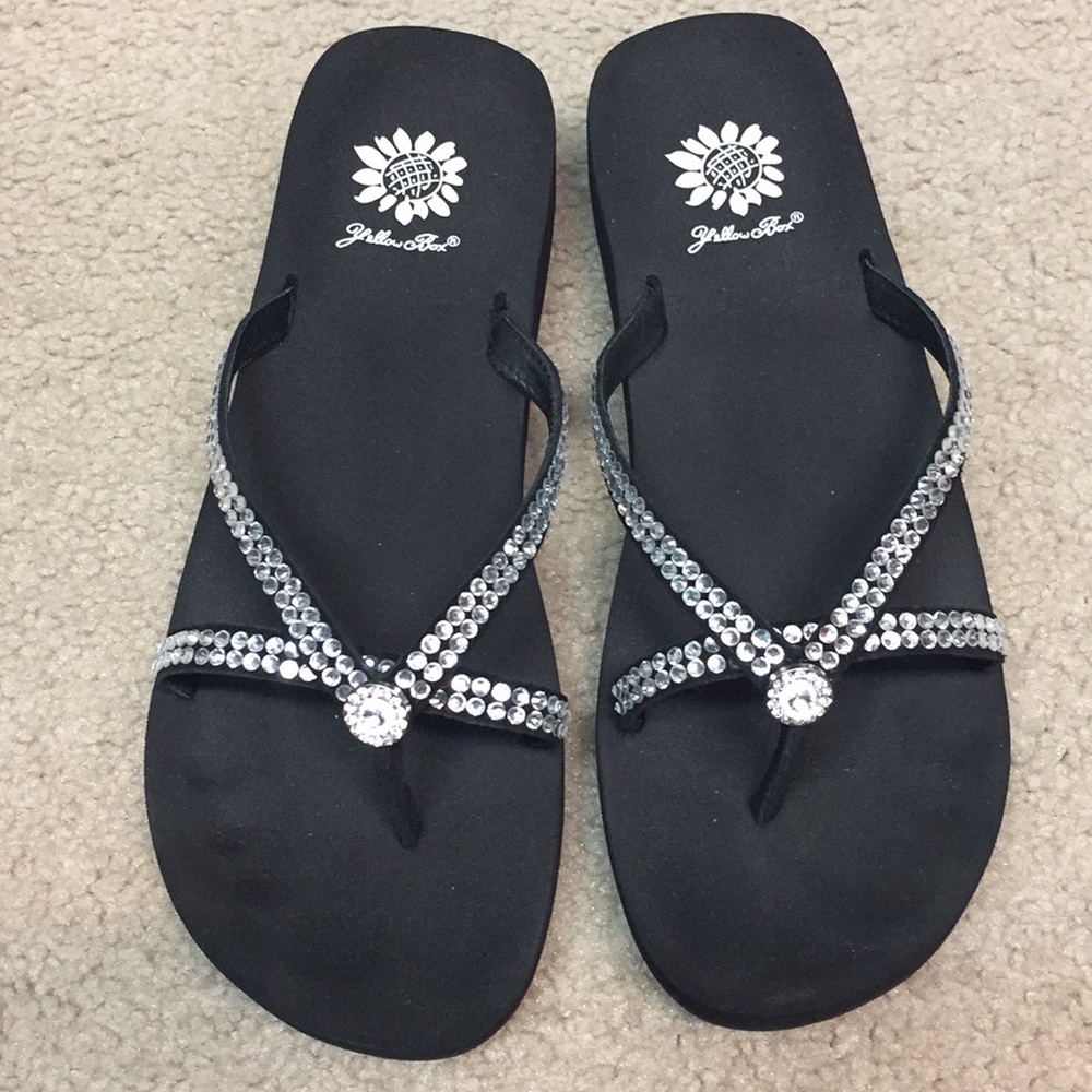 Yellow Box flip flops
